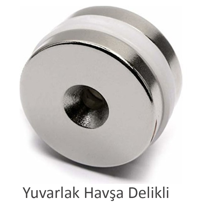 16X 5mm Delik  7/4 Neodyum Magnet (Havşa Delik)