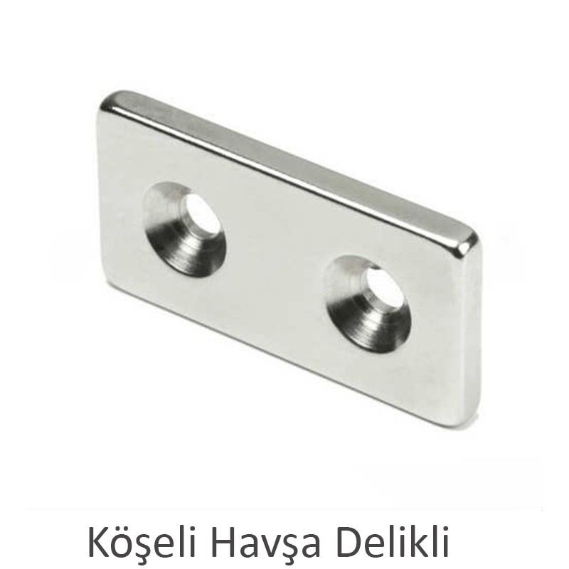 10X10X5mm Delik 8/4 Neodyum Magnet (Havşa Delik)