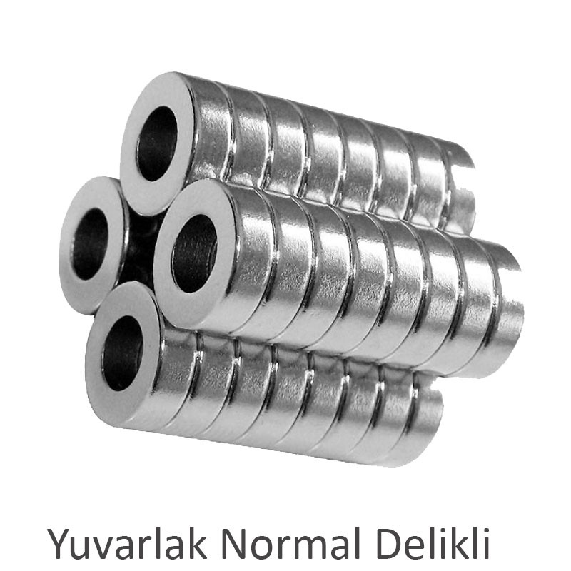 8X4mm Delik 4mm Neodimyum Magnet