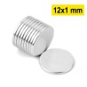 12x1 mm, Yuvarlak Neodyum Mıknatıs, Güçlü Magnet, (Çap: 12 mm, Kalınlık: 1 mm)