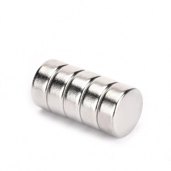 12x5 mm, Yuvarlak Neodyum Mıknatıs, Güçlü Magnet, (Çap: 12 mm, Kalınlık: 5 mm)