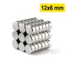 12x6 mm, Yuvarlak Neodyum Mıknatıs, Güçlü Magnet, (Çap: 12 mm, Kalınlık: 6 mm)