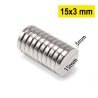 15x3 mm, Yuvarlak Neodyum Mıknatıs, Güçlü Magnet, (Çap: 15 mm, Kalınlık: 3 mm)