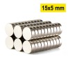 15x5 mm, Yuvarlak Neodyum Mıknatıs, Güçlü Magnet, (Çap: 15 mm, Kalınlık: 5 mm)