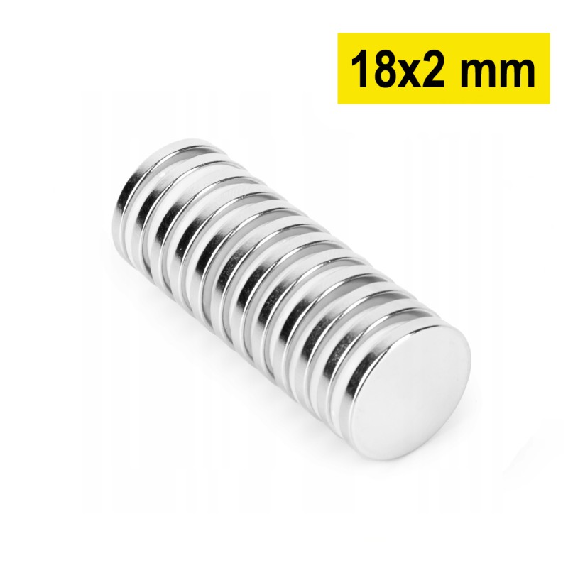 18x2 mm, Yuvarlak Neodyum Mıknatıs, Güçlü Magnet, (Çap: 18 mm, Kalınlık: 2 mm)