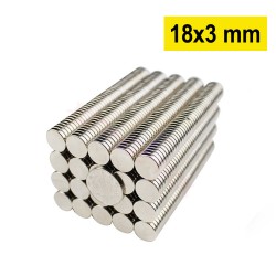 18x3 mm, Yuvarlak Neodyum...