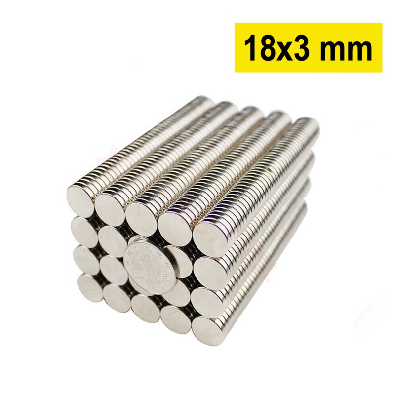 18x3 mm, Yuvarlak Neodyum Mıknatıs, Güçlü Magnet, (Çap: 18 mm, Kalınlık: 3 mm)