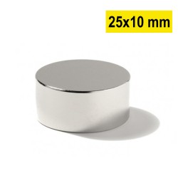 25x10 mm, Yuvarlak Neodyum...