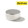 25x10 mm, Yuvarlak Neodyum Mıknatıs, Güçlü Magnet, (Çap: 25 mm, Kalınlık: 10 mm)