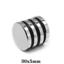 30x5 mm, Yuvarlak Neodyum Mıknatıs, Güçlü Magnet, (Çap: 30 mm, Kalınlık: 5 mm)