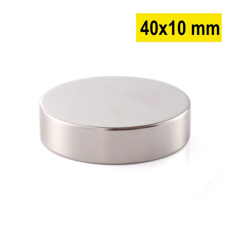 40x10 mm, Yuvarlak Neodyum Mıknatıs, Güçlü Magnet, (Çap: 40 mm, Kalınlık: 10 mm)