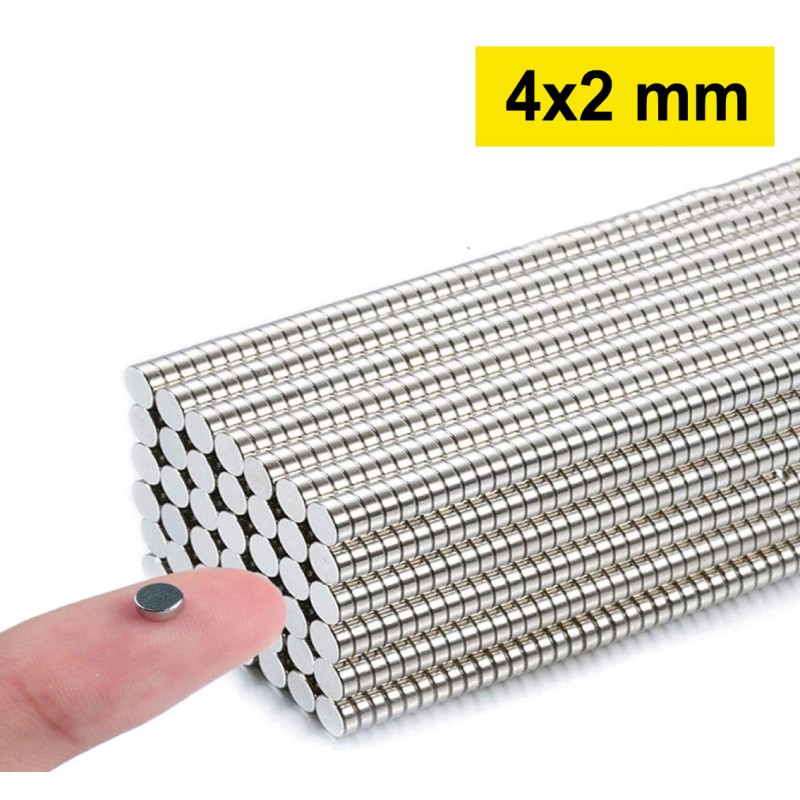 4x2 mm, Yuvarlak Neodyum Mıknatıs, Güçlü Magnet, (Çap: 4 mm, Kalınlık: 2 mm)