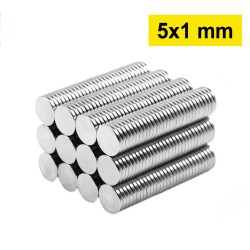 5x1 mm, Yuvarlak Neodyum...