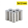 5x1,5 mm, Yuvarlak Neodyum Mıknatıs, Güçlü Magnet, (Çap: 5 mm, Kalınlık: 1,5 mm)