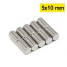 5x10 mm, Yuvarlak Neodyum Mıknatıs, Güçlü Magnet, (Çap: 5 mm, Kalınlık: 10 mm)