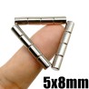 5x8 mm, Yuvarlak Neodyum Mıknatıs, Güçlü Magnet, (Çap: 5 mm, Kalınlık: 8 mm)