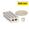 6x6 mm, Yuvarlak Neodyum Mıknatıs, Güçlü Magnet, (Çap: 6 mm, Kalınlık: 6 mm)