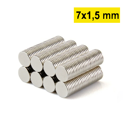 7x1,5 mm, Yuvarlak Neodyum...