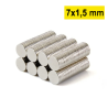 7x1,5 mm, Yuvarlak Neodyum Mıknatıs, Güçlü Magnet, (Çap: 7 mm, Kalınlık: 1,5 mm)