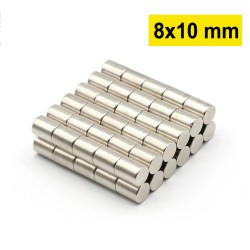 8x10 mm, Yuvarlak Neodyum...