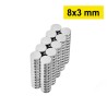 8x3 mm, Yuvarlak Neodyum Mıknatıs, Güçlü Magnet, (Çap: 8 mm, Kalınlık: 3 mm)