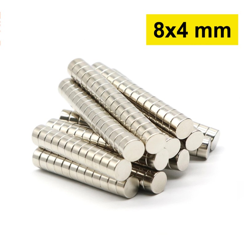 8x4 mm, Yuvarlak Neodyum Mıknatıs, Güçlü Magnet, (Çap: 8 mm, Kalınlık: 4 mm) 5.0 / 5