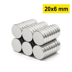 20x6 mm, Yuvarlak Neodyum...