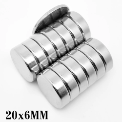 20x6 mm, Yuvarlak Neodyum Mıknatıs, Güçlü Magnet, (Çap: 20 mm, Kalınlık: 6 mm)