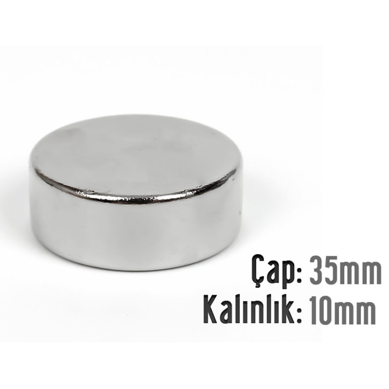 Çap 35mm X Kalınlık 10mm Neodyum Mıknatıs