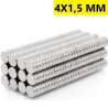 4x1,50 mm, Yuvarlak Neodyum Mıknatıs, Güçlü Magnet, (Çap: 4 mm, Kalınlık: 1,5 mm)