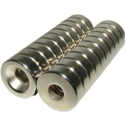 10x5 mm, Yuvarlak, Havşalı, Neodyum Mıknatıs, Güçlü Magnet, (Çap:10mm, Kalınlık:5mm)