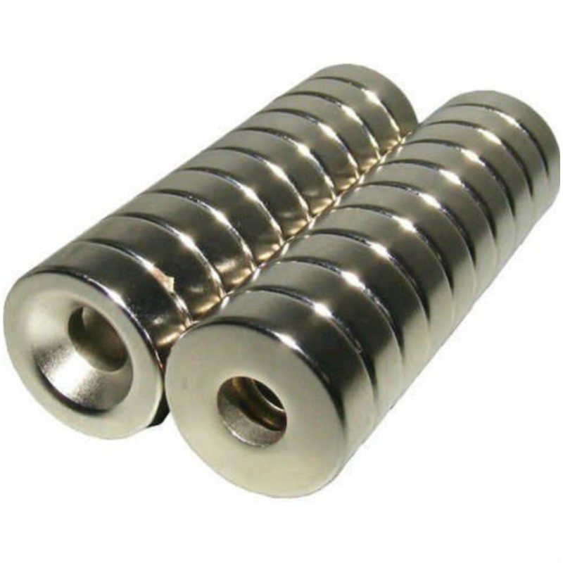 10x5 mm, Yuvarlak, Havşalı, Neodyum Mıknatıs, Güçlü Magnet, (Çap:10mm, Kalınlık:5mm)