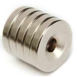 10x5 mm, Yuvarlak, Havşalı, Neodyum Mıknatıs, Güçlü Magnet, (Çap:10mm, Kalınlık:5mm)