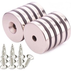 25X5mm Delik 10/5,5  Neodyum Magnet (Havşa Delik)